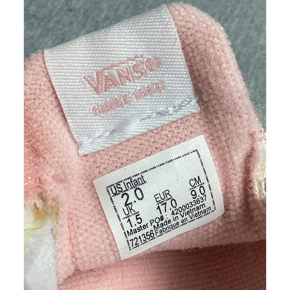 Infant Vans Size 2 Girl Rainbow Pink Sparkle High Top